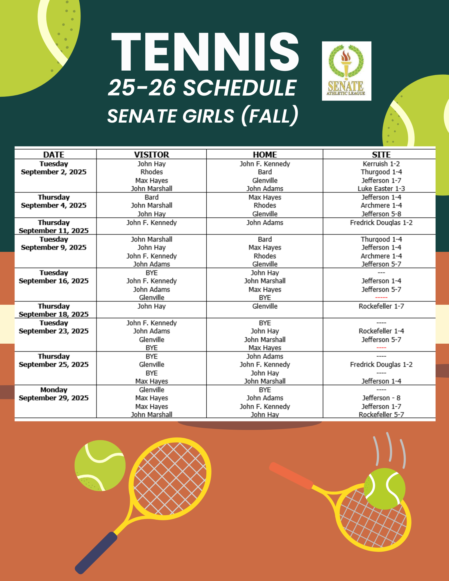 25 Tennis Girls Senate